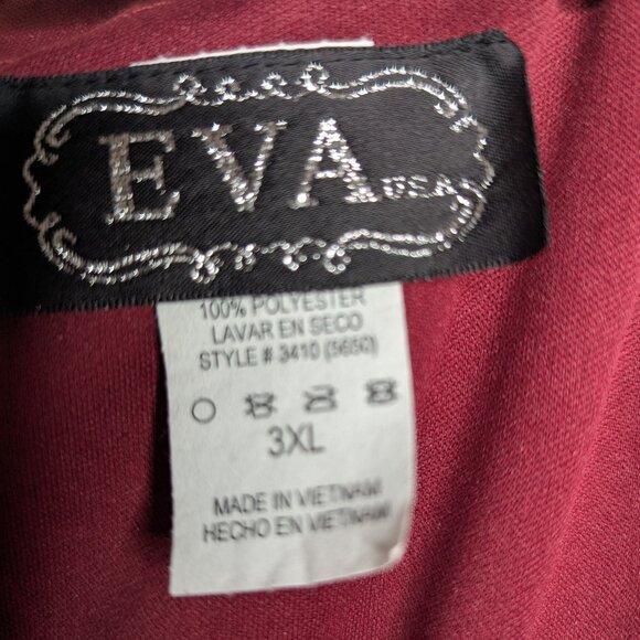 NWT EVA USA Burgundy Maxi Wrap Dress 3XL With Side Slit RARE Size - Picture 8 of 16